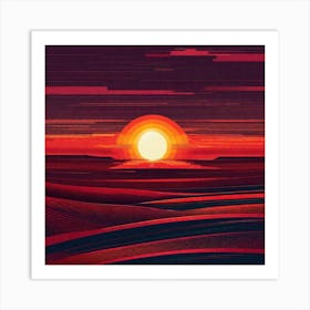 Sunset In The Desert 22 Art Print