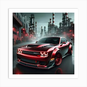 Metallic Red Dodge Hell Cat Full Body Kit 3 Art Print