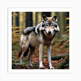 Wolf In The Woods 5 Art Print