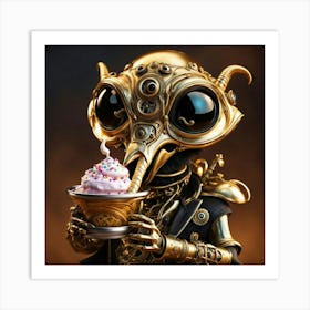 Steampunk alien Art Print