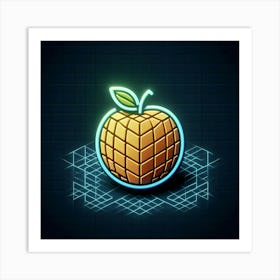 Apple On A Grid Art Print