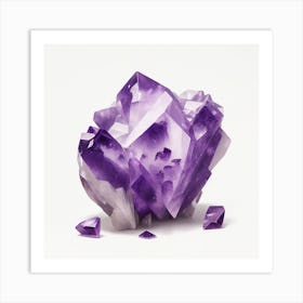 Dreamshaper V7 An Artistic Painting Of Amethyst With A White 0 Art Print