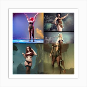 Welch Woman In Underwear Art Print