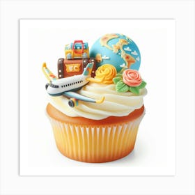 Travel Themed Cupcake Art Print