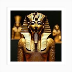 Stunning Golden Artifacts From The Tomb Of Tutankhamun On Display Art Print