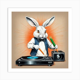 Bunny Dj 2 Art Print