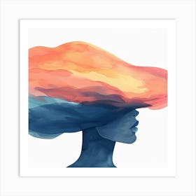 Abstract Of A Woman'S Head 3 Art Print