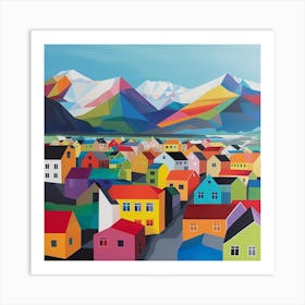 Abstract Travel Collection Reykjavik Iceland 2 Art Print