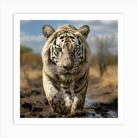 White Tiger Art Print