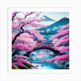 Sakura Bridge 2 Art Print