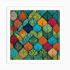 Colorful Leaves Art Print