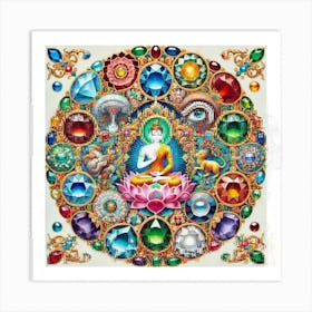 Buddha In A Circle Art Print