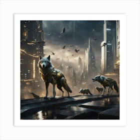 Wolves In The City Art Print