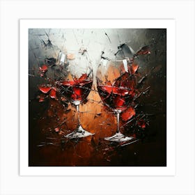 Two Glasses Of Wine Art Art Print