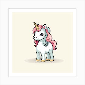 Unicorn With Pink Mane Art Print