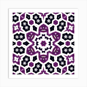 Purple And Black Abstract Pattern Art Print