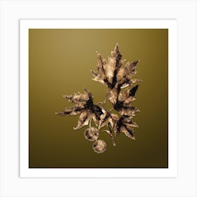 Gold Botanical Old World Sycamore on Dune Yellow n.3016 Art Print