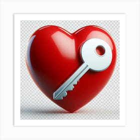 Heart With Key 3 Art Print