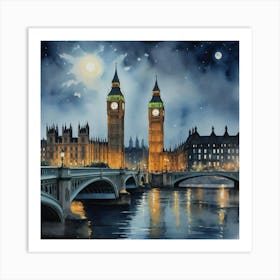 Big Ben At Night London 1 Art Print