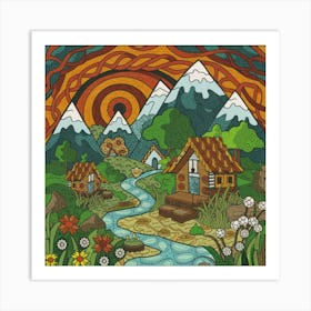 Small mountain village 23 Art Print