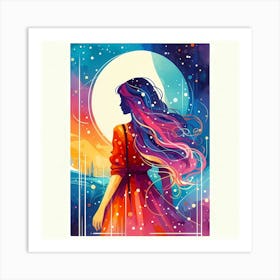 Girl With Long Hair 2 Art Print