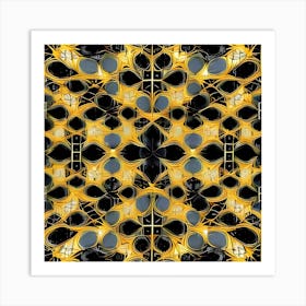 Abstract Gold And Black Pattern Art Print