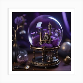 Steampunk Snow Globe 4 Art Print