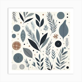 Scandinavian style, Bay leaf and rosemary Art Print