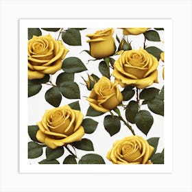 Yellow Roses 3 Art Print