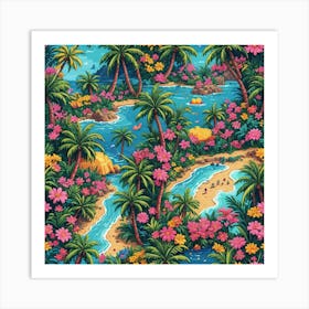 Tropical Beach Art Print