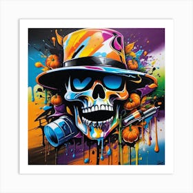 Skull In A Hat Art Print