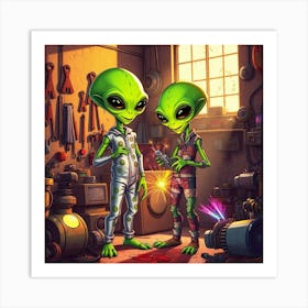 Aliens In The Workshop Art Print