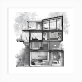 Modern House Design Art Print