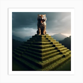 Tiger Atop Pyramid Art Print