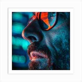 Portrait Of A Man With Glasses 6 Art Print