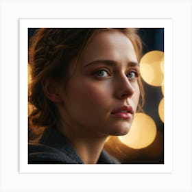 Portrait of a sad young woman Art Print