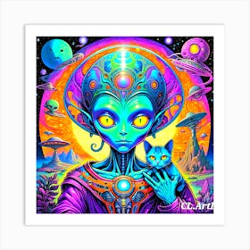 Alien Cat 2 Art Print