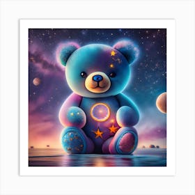 Teddy Bear In Space 4 Art Print