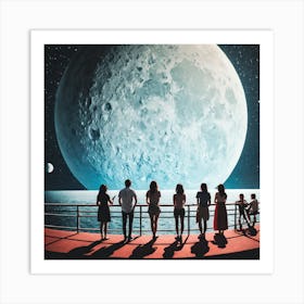 People Watching The Moon Art Print