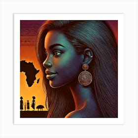 African Woman Portrait 1 Art Print