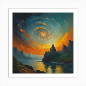 Sunset Over The Loch Art Print