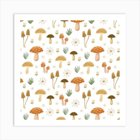 Spring mushrooms Art Print