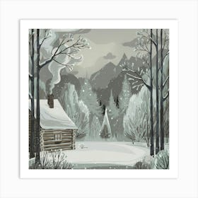 Cabin In The Woods Art Print