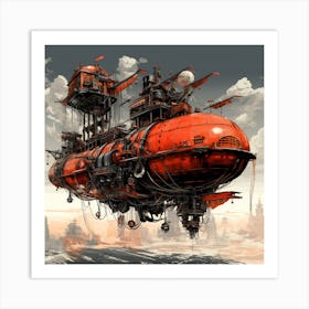 Steampunk Ship Art Print