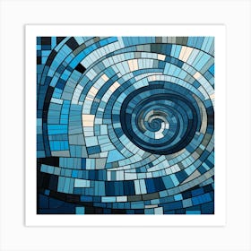 Blue Mosaic Background Art Print