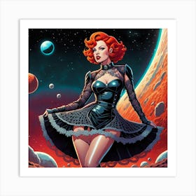 Girl In Space 1 Art Print