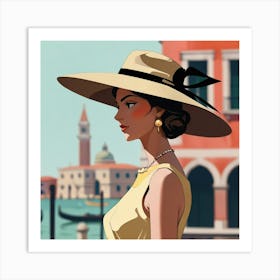 Italian woman in Venice 1 Art Print