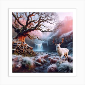 Deer In A Forest Art Print