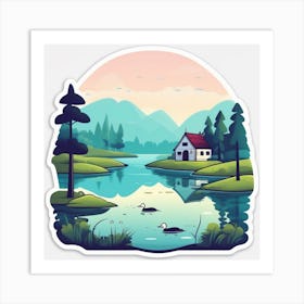 House On The Lake 4 Art Print