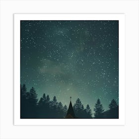 Church Under The Stars Art Print